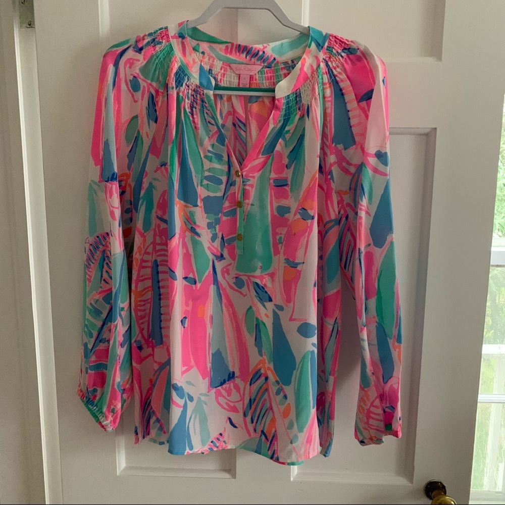 Lilly Pulitzer Elsa Blouse with Small Flaw